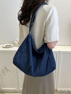 Bird in Bag - Multi-Purpose Denim Shoulder Tote Bag with Large Capacity for Work, Commuting, and More Denim Messenger Bag, Blue Crossbody Bag, Crossbody Bag Fashion, Fashion Student, Denim Tote Bags, Denim Tote, Crossbody Bag Women, Large Shoulder Bags, Student Fashion