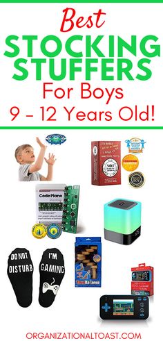 Fun stocking stuffers for boys between 9-12. Lots of great ideas for your tween boys Christmas Stocking! 12 Year Boy Christmas Ideas, Christmas Ideas For 2 Year Boy, Boys Stocking Stuffers Teenage, Advent Calendar For Boys, Christmas Gifts For 9 Year Boy, Boy Stocking Stuffers For Kids, Stocking Stuffers Boys 6-8, Boys Stocking Stuffers For Kids, Stocking Stuffers For Boys 5-7