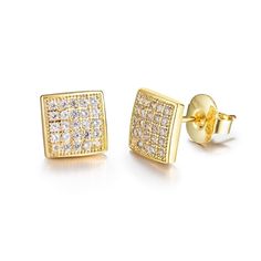 PRICES MAY VARY. 8mm Simulated Diamond CZ Square Studs Material :316L Surgical Steel Post + AAA grade Cubic Zircon Crystal Diamond Sparking Like Real Diamond Men Earrings Studs, Guy Jewelry, Mens Earrings Studs, Earrings For Sensitive Ears, Steel Gifts, Nickel Free Jewelry, Black Stud, Cool Guy, Steel Post