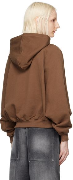 French terry hoodie. · Text printed at front · Kangaroo pocket · Rib knit hem and cuffs · Raglan sleeves Supplier color: Brown French Terry Hoodie, Raglan Sleeve, Kangaroo Pocket, French Terry, Kangaroo, Rib Knit, Top Brands, Great Deals, Luxury Fashion