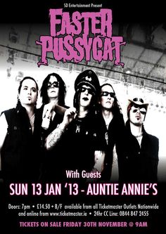 Faster Pussycat  Sunday 13 January 2013  Aunite Annie's, Belfast