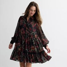 Style will come easily with this women's Farmers Market collar flowy mini dress. Xmas Party Dresses, Female Farmer, Kohls Dresses, Flowy Mini Dress, Party Dresses For Women, Farmers Market, Midi Length, Floral Dress, Party Dress