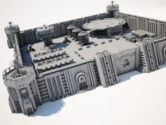 this is an image of a model of a futuristic city in grey and white colors