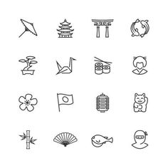 japanese icons set - miscellaneous symbols