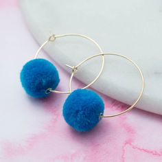 The trendy hoops to have this year. Fun colourful handmade hoops for every season. Ideal gift for teenagers and millennial girls & perfect party earrings. Pompoms are the groovy bohemiam perfect for Summer style and festivals. Party Earrings, Beer Gifts, Gift Finder, Personalize Art, Jewellery Storage, Quirky Gifts, Original Gift, Perfect Party, Turquoise Blue