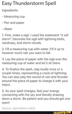 Spell To Make It Storm, Spells To Make It Rain, Make It Rain Spell, How To Make It Rain Spell, Rain Summoning Spell, Make A Sigil, Rain Spell, Storm Witch, Weather Witch