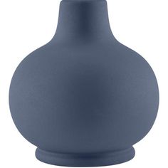 a blue vase is shown on a white background