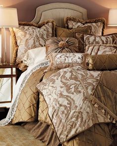 the comforter is brown and tan in color