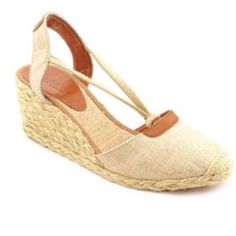 It Is Worn Trice And Got U May Mention Some Mark Of Wearing 9,5 / 10 Very F Sad Soft And So Much Style Remember It Is Not A Brand New Shoes! Absolutely Beautiful And Perfect For The Summer Hot Days , By Lauren Ralph Lauren Tetole Price 200& Casual Summer Espadrilles Medium Width, Casual Natural Wedge Heel Espadrilles, Casual Cream Wedge Heel Espadrilles, Casual Espadrilles With Medium Width And Round Toe, Comfortable Brown Espadrilles For Spring, Casual Brown Wedge Heel Espadrilles, Beige Espadrilles, Ankle Tie Espadrilles, Much Style