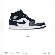 Air Jordan 1 Mod “Armory Navy” In The Size 5.5y (Fits A Women’s 7). Only Worn 3 Times And Realized They’re Not My Style. They Look Brand New. Jordan Retro 7, Air Jordan 1s, Jordan 1s, Swim Shoes, Womens Jordans, Leather Mary Janes, Crocs Shoes, Mary Jane Shoes, Navy Color