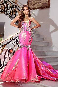 Great Shopping Portia & Scarlett PS23814 Evening Dress ~LOWEST PRICE GUARANTEE~ NEW Authentic, Women's Dresses Hot Pink Gown, Fem Outfits, Princess Fantasy, Hot Pink Prom Dress, Portia And Scarlett, Pink Gown, Long Formal Dress, Pink Prom Dress, Hugging Silhouette