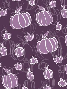 purple and white pumpkins are arranged on a dark purple background with swirly lines