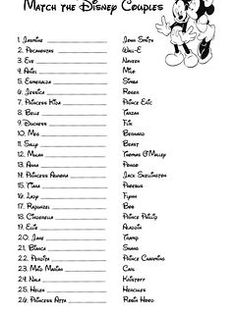 the disney character quiz is shown in black and white