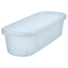 plastic storage container with lid on white background