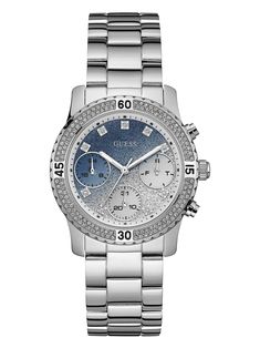 A true hero accessory, this silver-tone multifunction watch features a tasteful gradient dial with a crystal-embellished finish. Smooth folded link bracelet with pilot buckle closure. Silver Bracelet Watch, Watch Trends, Polish Silver, Stainless Steel Band, Watch Sale, Steel Bracelet, Michael Kors Watch, Silver Watch, Smartwatch