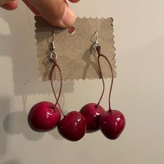 Handmade. Very Lightweight. Casual Red Earrings For Party, Casual Red Party Earrings, Handmade Red Casual Earrings, Handmade Casual Red Earrings, Retro Red Earrings For Summer, Retro Red Summer Jewelry, Red Vintage Jewelry For Summer, Trendy Handmade Red Earrings, Clothing Basics