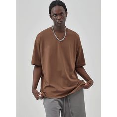 Solid Color Oversized Basic TeeTee  Material: 100%Cotton  Size: S, M, L, XL ,2XL Color: Apricot, Khaki, Brown, Coffee, Dary Gray  Season: Spring, Fall, Summer  Occasion: Leisure, Outdoor, Daily, Vacation, Fall Outfits, Spring Outfits, Summer Outfits Brown Oversized Short Sleeve T-shirt, Brown Oversized Short Sleeve Tops, Oversized Brown T-shirt, Oversized Brown T-shirt For Summer, Casual Oversized Brown T-shirt, Brown Oversized Basic Top, Oversized Brown Casual Top, Casual Oversized Brown Top, Oversized Brown Crew Neck Top