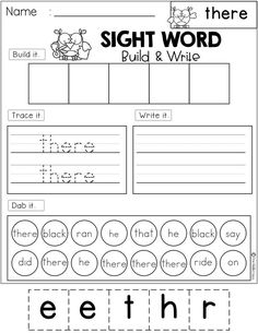 the sight word worksheet for beginning and ending words with pictures on it to help students