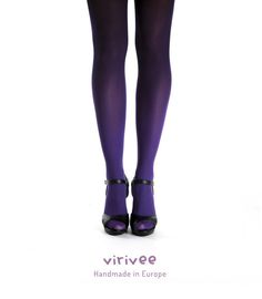 ►► Hand dyed superb quality purple-black ombre tights for women. The material is super soft, fits nicely thanks to its comfortable stretch. Beautiful and bright colors. ❤️❤️❤️ Subscribe to my newsletter to hear of new products and discounts:  http://bit.ly/virivee-discounts Don't miss out! Few letters per year, no spam, unsubscribe anytime. ►► SIZES S-M-L sizes available. Please check the size chart (it is the last picture), as it could be different from other brands' sizing. If you are between Karneval Outfit, Ombre Tights, Purple Tights, Opaque Stockings, Mardi Gras Outfits, Black Ombre, Opaque Tights, Womens Tights, Black Gift