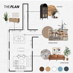 a floor plan for a living room and dining room