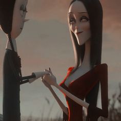 two animated women standing next to each other