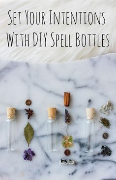 Set Your Intentions with DIY Spell Bottles | Zenned Out Diy Spell Bottles, Spell Bottles Diy, Creativity Spells, Herb Jars, Diy Witch, Set Your Intentions