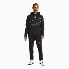 Men's Nike Dri-Fit Outfit - Color: Black Summit White - Tops and Bottoms USA - Classic Sweatshirt, Men's Nike, Fleece Hoodie, Nike Dri Fit, French Terry, Dri Fit, Nike Men, Nike, Skin