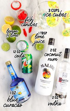 the ingredients needed to make a margarita cocktail