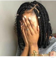 Short Box Braids Hairstyles Shoulder Length, Short Box Braids Bob, Bob Box Braids Styles, Bob Braids Hairstyles, Hairstyles For Kids Black, Short Box Braids Hairstyles, Short Box Braids, Big Box Braids Hairstyles, Bob Braids