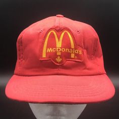 80s McDonald’s Patch Hat- Snapback / OSFA - Made in- Overall Great Worn Condition - Message me for more information Retro Streetwear Baseball Cap, Retro Dad Hat With Curved Brim, Vintage Baseball Cap For Streetwear, Retro Snapback Dad Hat, Vintage Streetwear Baseball Cap With Visor, Retro Flat Brim Hat, One Size Fits Most, Retro Baseball Cap With Curved Brim, Retro Fitted Hat With Flat Bill, Vintage Red Baseball Cap For Streetwear