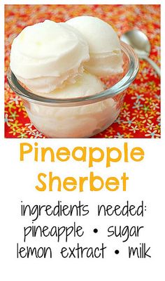 there is a recipe for pineapple sherbet