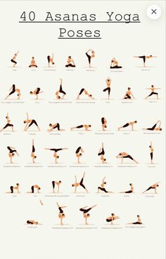 the yoga poses for beginners are shown in this poster