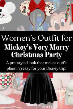 Make holiday outfit planning easy with our pre-styled, coordinating family looks for Mickey's Very Merry Christmas Party! 🎄✨ This women's outfit brings festive charm and Disney magic together for a memorable night at Magic Kingdom. Each look is linked directly for simple, stress-free shopping – just click and you’re ready to go! See all the looks on the blog. #FamilyOutfits #DisneyChristmas #MickeysVeryMerry #MagicKingdomStyle #HolidayOutfitInspo Santa Mickey, Outfit For Christmas, Oh What Fun, Disney Outfit