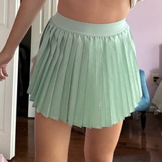 La Hearts By Pacsun Mint Green Pleated Mini Tennis Skirt Brand New Size Extra Small Love The Super Cute Light Green Color ! Has Built In Shorts. Super Flattering On Very Comfortable And Great For The Summer Time! Photographs Well! Spring High-waisted Tennis Skirt, Solid High-waist Tennis Skirt For Spring, Summer Pleated Solid Mini Skirt, Summer Pleated Solid Color Skort, Cute Mini Tennis Skirt For Summer, Cute Solid Color Summer Skirt, Trendy Summer Pleated Lined Skirt, Trendy Pleated Summer Skirt, Cute Fitted Tennis Skirt For Summer