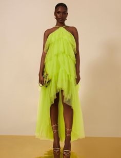 Jayden Tiered Tulle Halter Gown