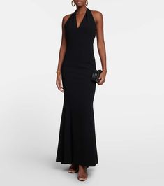 Find MAX MARA Uranio Halter Maxi Dress on Editorialist. Lining: 95% acetate, fully lined, 5% elastane. Made in Italy. Material: 30% polyester, 70% triacetate. Closure: zipped back. Care instructions: dry clean. Formal Sleeveless Evening Dress In Elastane, Gala Evening Dress In Elastane, Elegant Sleeveless Elastane Evening Dress, Elegant Bodycon Maxi Dress For Gala, Chic Elastane Evening Dress For Party, Black Elastane Evening Dress For Party, Fitted Elastane Maxi Dress For Gala, Formal Sleeveless Elastane Dress, Glamorous Elastane Dress For Gala