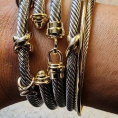 Cable Bracelets - Etsy Bracelets Etsy, Gold Jewellry, Cuff Bracelets Handmade, Cable Bracelets, Mixed Metal Jewelry, Chic Earrings, Stylish Bracelet, Bracelet Ideas