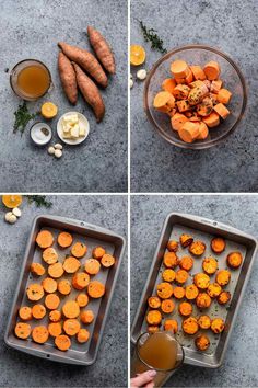 process shots showing how to make sweet potatoes