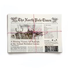 the north pole times newspaper is wrapped in twine