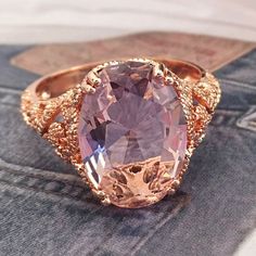 Stone::Pink Sapphire Metal Type:Rose Gold Filled Pink Rings For Party, Elegant Pink Gold Party Rings, Rose Gold Oval Rings For Party, Oval Rose Gold Party Rings, Pink Oval Rings For Party, Rose Gold Jewelry Rings, Wedding Rings Pink Sapphire, Pink Zircon, Gold Color Ring