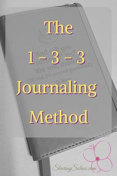 a book with the title, the 1 - 3 - 3 journal for journaling