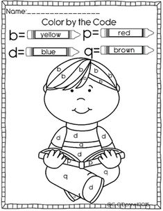 a coloring book with the words color by the code and an image of a boy sitting on