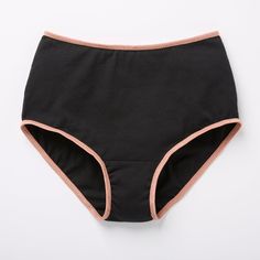 A modern take on a classic silhouette. Feminine and comfortable, the high brief wears well under dresses thanks to its sleek lines while the lightweight, jersey cotton fabric is incredibly soft against skin. Hits just below the belly button. Full coverage bottom. 94% organic cotton, 6% spandex. Elastic trim. Cut and sewn in the U.S. Machine wash and dry. Size Guide Black Stretch Brief Bottoms, Sleek Black Brief Bottoms, High Waist Bottoms With Built-in Bra And Micro-elastic Fit, Black Stretch Moisture-wicking Boxer Briefs, Solid Color 4-way Stretch Brief Bottoms, Cotton Lingerie, Convertible Bra, Triangle Bra, Under Dress