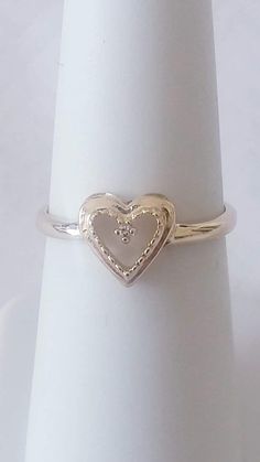 Heart Shaped Diamond Ring 10k Yellow Gold Size 6.25 Can be sized by any Competent jeweler near you sizes 5-9 Vintage Yellow Gold Heart Ring For Wedding, Vintage 14k Yellow Gold Heart Ring, Vintage Gold Heart Ring For Valentine's Day, Vintage 14k Gold Heart-shaped Rings, Gold Heart-shaped Diamond Ring For Valentine's Day, Heart Shaped Diamond Ring, Vintage Diamond Rings, Heart Shaped Diamond, Vintage Diamond