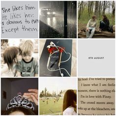 a collage of photos with words and pictures on them, including an image of a child wearing a tiara