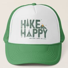 Elevate your outdoor style with our 'Hike Happy' trucker hat! Designed for the adventurous soul, these trucker hats capture the essence of hiking, camping, and mountaineering. Embrace the peaks, conquer the mountains, and express your love for the great outdoors. The perfect gift for the hiking lover, camper, or mountain climber in your life. Green Trucker Hat For Outdoor Activities, Green Trucker Hat For Outdoor, Green Breathable Trucker Hat For Outdoor, Green 5-panel Trucker Hat For Outdoor Activities, Snapback Hat For Outdoor Activities, Breathable Snapback Trucker Hat For Hiking, Trucker Baseball Cap For Outdoor Activities, Green Trucker Snapback Hat For Outdoor, Breathable Snapback Trucker Hat For Camping