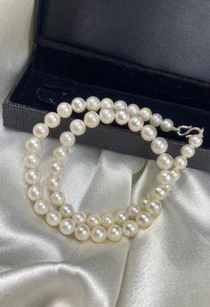 White South Sea Pearl Necklace, White Saltwater Pearl Beads Necklace for Women SPECIFICATIONS ♦ Pearl Type: 100% Genuine Flawless Cultured South Sea Pearls. ♦ Pearl: Shape: Perfectly Rounded ♦ Necklace Length : 16-18 inches. ♦ Pearl Diameter: 7.0 to 9.0 mm ♦ Weight : 185 CTS ♦ Beads : 50-55 ♦ Pearl Color: White with Bright Silver Hues .The shimmer, the luster is like a mirror. There are only few of them around and i wonder who is the lucky lady whos going to adorn them?! ♥ ♦ Pearl Luster: Excellent, bright and sharp ♦ Nacre Quality: Thick, no noticeable nucleus, not chalky ♦ Pearl Surface: Clean with no visible irregularities (Near Clean to Clean) ♦ Pearl Matching: Excellent (uniform appearance) Pearls Harmoniously Matched. It took me a long time to find the right pearls and match them. CO Pearl White Single Strand Necklace With Round Beads, Beaded Necklace With Sterling Silver Clasp As Gift, Classic Pearl White Beaded Necklaces For Jewelry Making, Round Pearl Jewelry With 8mm Beads, Pearl Necklace With 8mm Beads For Gifts, Pearl White Necklace With Sterling Silver Clasp, Classic Round Beaded Necklace With Sterling Silver Clasp, Classic White Beaded Necklace For Gift, Formal Pearl White Beaded Necklace