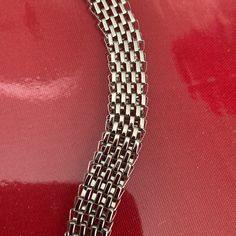 Chunky Mesh Chain Necklace (24 Inches) In Stainless Steel 17.20g Formal Metal Chain Necklace, Silver Necklace With Chain Strap As Gift, Silver Jewelry With Chain Strap As Gift, Silver Jewelry With Chain Strap For Gift, Formal Box Chain Metal Necklace, Formal Metal Box Chain Necklace, Silver Box Chain Necklace For Party, Elegant Silver Bracelet With Chain Strap, Silver Bridal Jewellery