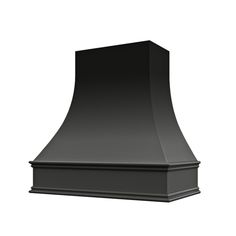 a black stove hood on a white background