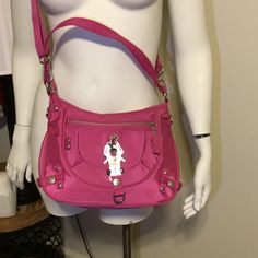 George Gina & Lucy Crossbody Bag Nwot Beautiful And Fun Bag Pink/Fuchsia In Color Back And Front Zippered Pockets Removable And Adjustable Strap 27” Drop Top Handle 9 1/2” Drop Can Carry In Hand Or Shoulder Zip Top Of Bag Detachable Key Ring Inside Zippered Pocket 11 1/2” X 8” Pink Satchel Shoulder Bag With Silver-tone Hardware, Pink Crossbody Bag With Metal Hardware, Pink Crossbody Shoulder Bag With Silver-tone Hardware, Pink Crossbody Bag With Silver-tone Hardware, Pink Shoulder Bag With Metal Hardware, Pink Travel Bag With Metal Hardware, Pink Bags With Silver-tone Hardware, George Gina Lucy Bags, Pink Vibes